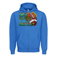 True Royal eat sleep football repeat Zipper Hoodie - texasbilliewilder