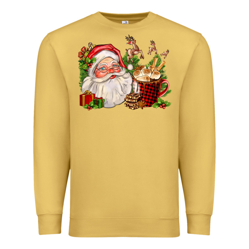 Santa And Hot Cocoa Cup Premium Sweatshirt by FaDigitalArtStudio | Teevron