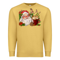 Antique Gold santa and hot cocoa cup Premium Sweatshirt - FaDigitalArtStudio