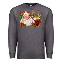 Charcoal Heather santa and hot cocoa cup Premium Sweatshirt - FaDigitalArtStudio