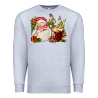 Heather Grey santa and hot cocoa cup Premium Sweatshirt - FaDigitalArtStudio