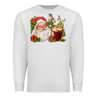 Oatmeal Heather santa and hot cocoa cup Premium Sweatshirt - FaDigitalArtStudio