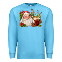 Ocean Blue santa and hot cocoa cup Premium Sweatshirt - FaDigitalArtStudio