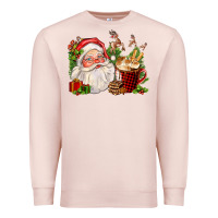 Pale Pink santa and hot cocoa cup Premium Sweatshirt - FaDigitalArtStudio