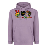 Lavender peace love juneteenth 1865 Heavyweight Hoodie - HRA Design Shop