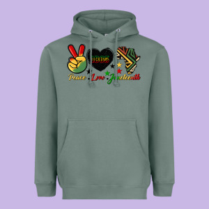 Peace Love Juneteenth 1865 Heavyweight Hoodie Designed By Hra Design Shop
