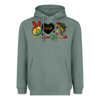 Sage peace love juneteenth 1865 Heavyweight Hoodie - HRA Design Shop