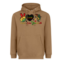 Toasted Coconut peace love juneteenth 1865 Heavyweight Hoodie - HRA Design Shop