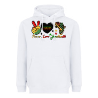 White peace love juneteenth 1865 Heavyweight Hoodie - HRA Design Shop