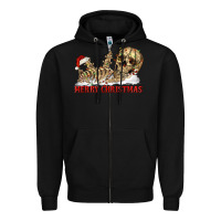 Black Merry christmas skeleton Zipper Hoodie - RanaPortraitStore