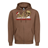 Chestnut Merry christmas skeleton Zipper Hoodie - RanaPortraitStore