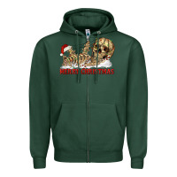 Sports Green Merry christmas skeleton Zipper Hoodie - RanaPortraitStore