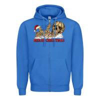 True Royal Merry christmas skeleton Zipper Hoodie - RanaPortraitStore