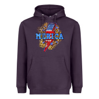 Plum Merica lightning bolt Heavyweight Hoodie - Neo Western