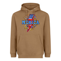Toasted Coconut Merica lightning bolt Heavyweight Hoodie - Neo Western