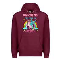 Burgundy unicorns are born in august Premium Hoodie - Jasminsmagicworld