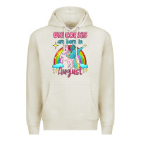 Oatmeal Heather unicorns are born in august Premium Hoodie - Jasminsmagicworld