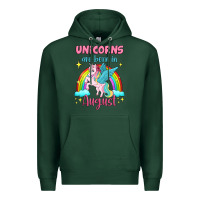 Sports Green unicorns are born in august Premium Hoodie - Jasminsmagicworld