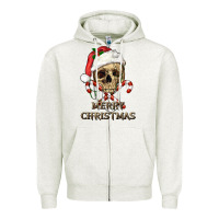 Merry Christmas Skull Zipper Hoodie | Teevron
