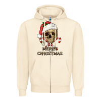 Sandshell merry christmas skull Zipper Hoodie - RanaPortraitStore