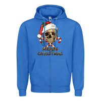 True Royal merry christmas skull Zipper Hoodie - RanaPortraitStore