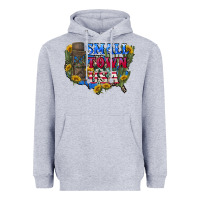 Heather Grey Small town usa 4th of july Heavyweight Hoodie - CowGirlArtShop
