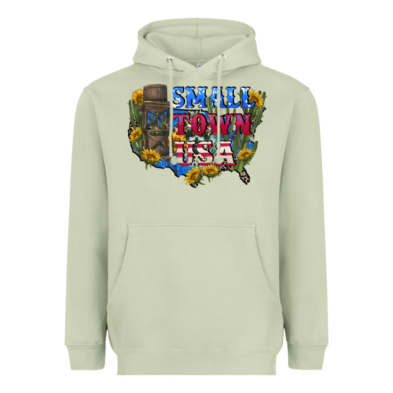 Small Town Usa 4th Of July Heavyweight Hoodie by CowGirlArtShop | Teevron