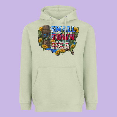 Small Town Usa 4th Of July Heavyweight Hoodie Designed By Cowgirlartshop