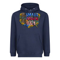 Navy Small town usa 4th of july Heavyweight Hoodie - CowGirlArtShop