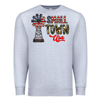 Heather Grey small town usa Premium Sweatshirt - CowhideDigitalArt