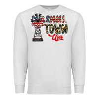 Oatmeal Heather small town usa Premium Sweatshirt - CowhideDigitalArt