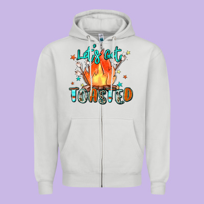 Let's Get Toasted Zipper Hoodie Designed By Zillion Design Studio