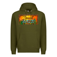 Army Green western desert darlin sunset cactus leopard serape   license plate tem Premium Hoodie - BarkalooDesign