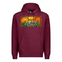 Burgundy western desert darlin sunset cactus leopard serape   license plate tem Premium Hoodie - BarkalooDesign