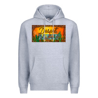 Heather Grey western desert darlin sunset cactus leopard serape   license plate tem Premium Hoodie - BarkalooDesign