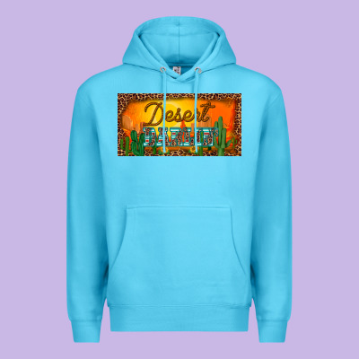 Western Desert Darlin Sunset Cactus Leopard Serape   License Plate Tem Premium Hoodie Designed By Barkaloodesign