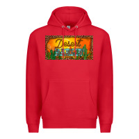 Red western desert darlin sunset cactus leopard serape   license plate tem Premium Hoodie - BarkalooDesign