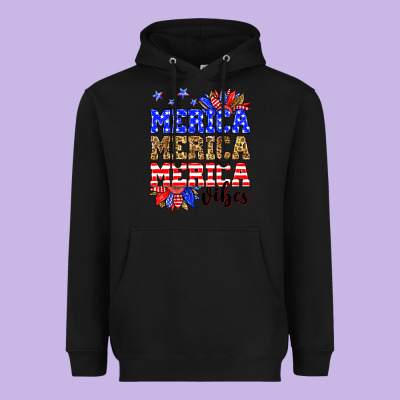 Merica Merica Merica Vibes Heavyweight Hoodie Designed By Neo Western
