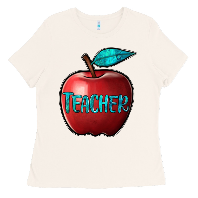 Apple Teacher Ladies Tee by BarkalooDesign | Teevron