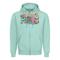 Seafoam less people more cats Zipper Hoodie - Zillion Design Studio