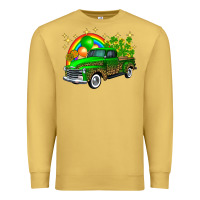 Antique Gold st patricks shamrock gold rainbow balloon candy truck Premium Sweatshirt - FaDigitalArtStudio
