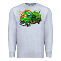 Heather Grey st patricks shamrock gold rainbow balloon candy truck Premium Sweatshirt - FaDigitalArtStudio
