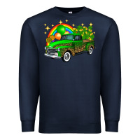 Navy st patricks shamrock gold rainbow balloon candy truck Premium Sweatshirt - FaDigitalArtStudio