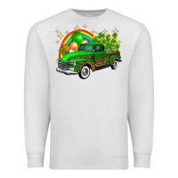 Oatmeal Heather st patricks shamrock gold rainbow balloon candy truck Premium Sweatshirt - FaDigitalArtStudio
