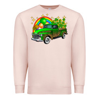 Pale Pink st patricks shamrock gold rainbow balloon candy truck Premium Sweatshirt - FaDigitalArtStudio