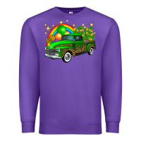 Purple st patricks shamrock gold rainbow balloon candy truck Premium Sweatshirt - FaDigitalArtStudio