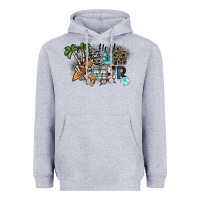 Heather Grey hello summer Heavyweight Hoodie - SublimationCraftShop