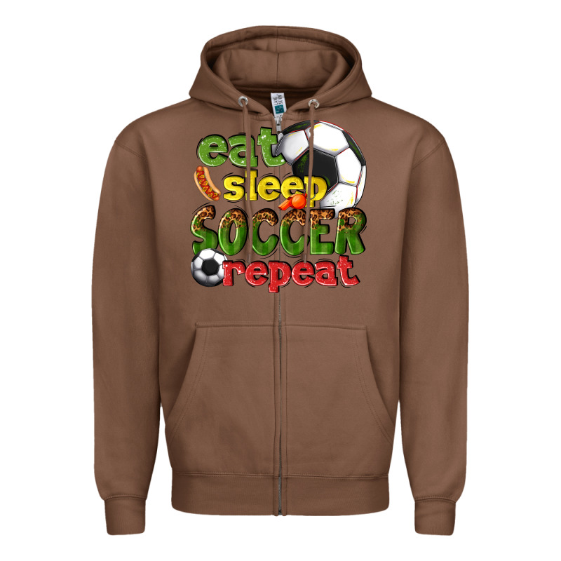 Eat Sleep Soccer Repeat Zipper Hoodie by texasbilliewilder | Teevron
