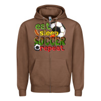 Chestnut eat sleep soccer repeat Zipper Hoodie - texasbilliewilder