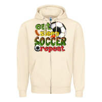 Sandshell eat sleep soccer repeat Zipper Hoodie - texasbilliewilder